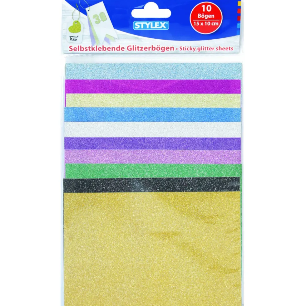 Glitzerpapier 10 Bögen selbstklebend