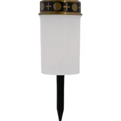 Grablicht solarbetrieben Ø 7,3 x 12 cm in Weiß