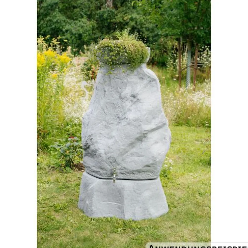GreenLife Pflanzschale für Regenspeicher ''Hinkelstein'', granitrot