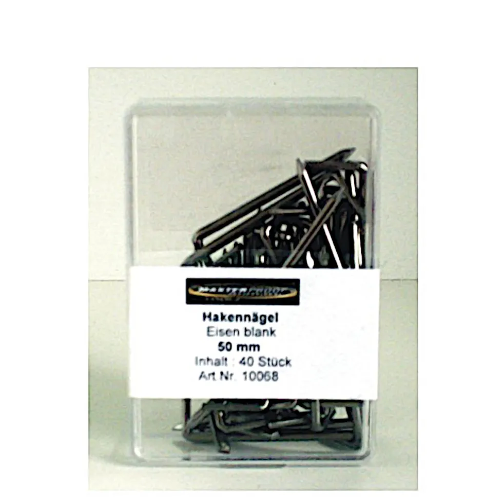 Hakennägel Eisen blank 50 mm 40 Stück