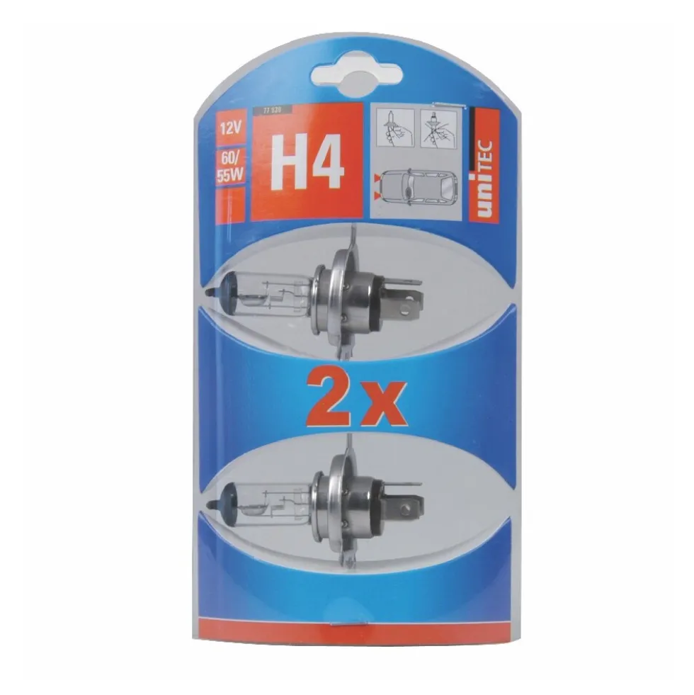 Halogen Scheinwerfer H4, 12 V 60/55 W, 2 Stück