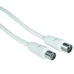 hama® Antennenkabel, Koax-Stecker - Kupplung, 85 dB 1,5 m, weiß