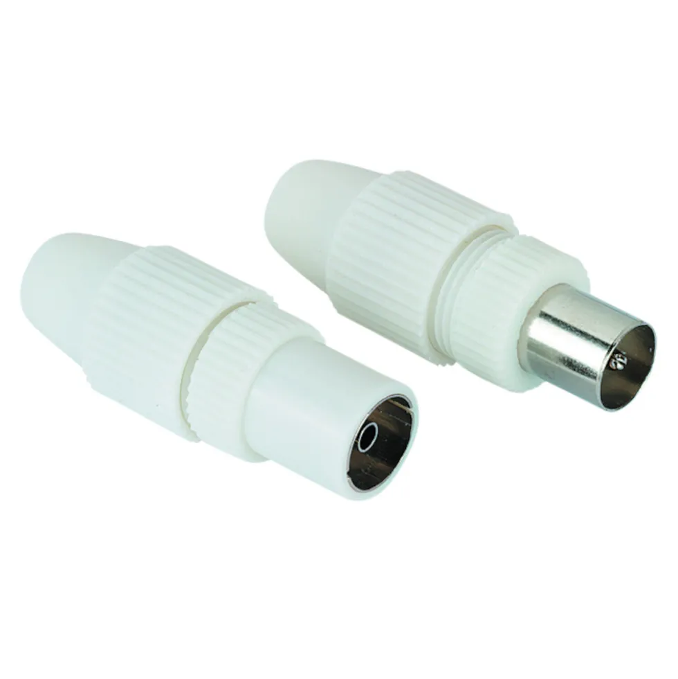 hama® Koax-Stecker und Koax-Kupplung im Set klemmbar