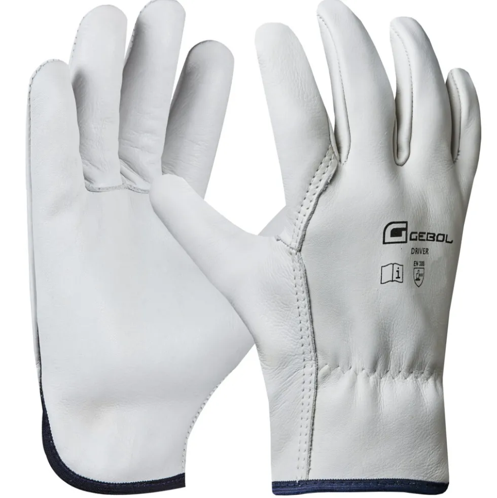 Handschuhe Driver Größe 10, XL aus Rindsvollleder in Hellgrau