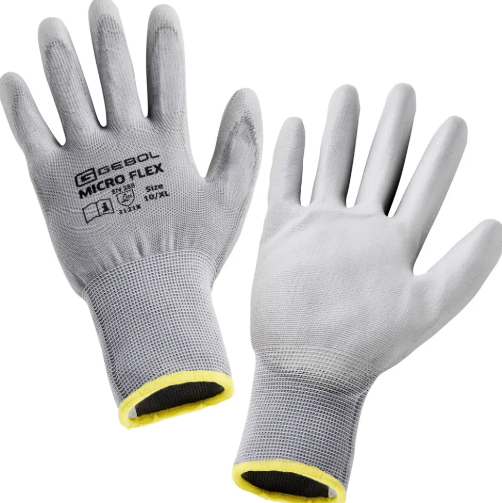 Handschuhe Nano Flex Touch Größe 10 in Schwarz mit PU-Beschichtung