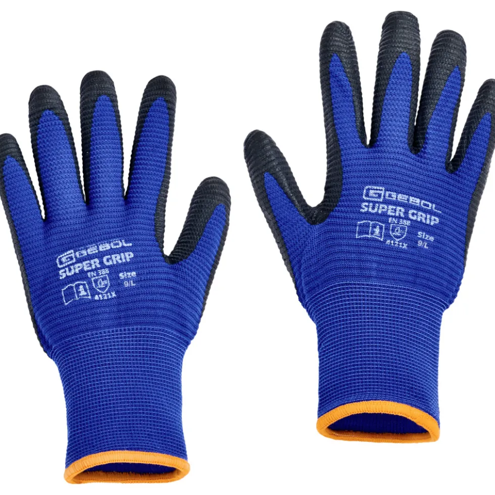 Handschuhe Super Grip Größe 9 aus Nylon mit Nitril-Beschichtung