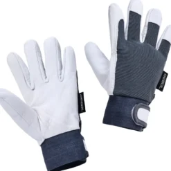 Handschuhe Uni Fit Comfort Größe 9, L aus Ziegenleder in hellgrau