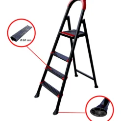 Haushaltsleiter Stahl, 5 Stufen, belastbar bis 150 kg