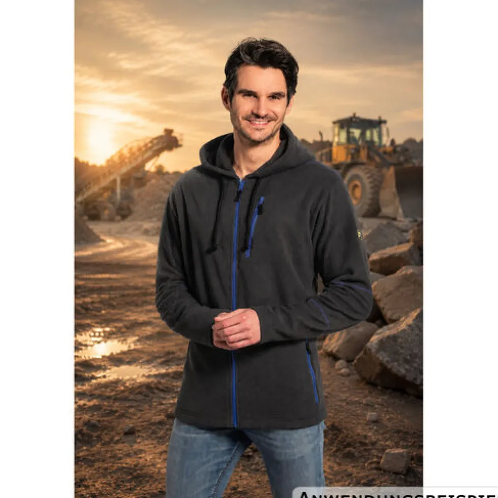 Herren-Arbeits-Fleecejacke mit Kapuze, sortiert