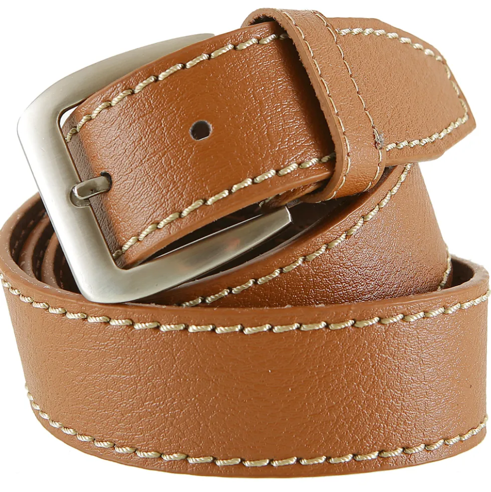 Herren Gürtel Länge 115-135 cm in Hellbraun mit 3,7 cm Breite