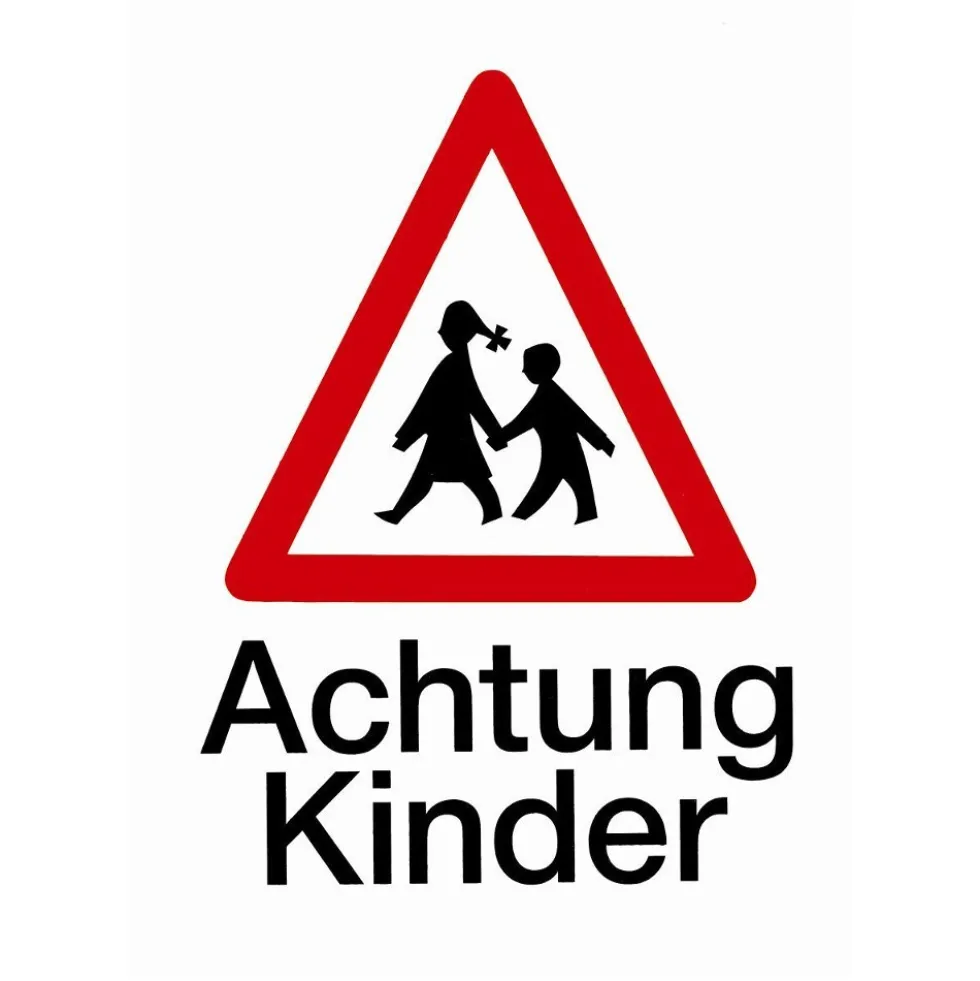 Hinweisschild Achtung Kinder 194 x 260 mm, selbstklebend