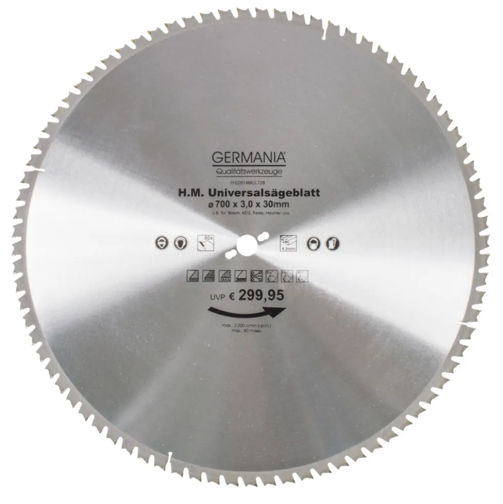 HM Multi-Sägeblatt 700x30mm 80 Zähne universal