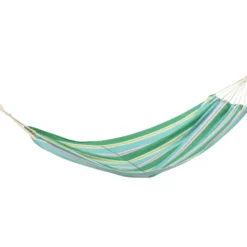 Hängematte 200 x 100 cm grün-gestreift aus Baumwolle und Polyester - B-Ware