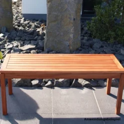 Hockerbank 2-Sitzer, 120 x 40 x 45 cm, Holz Eukalyptus geölt