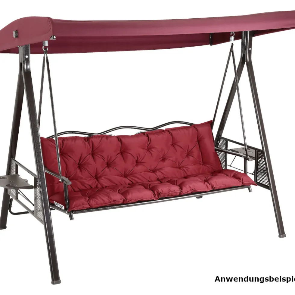 Hollywoodauflage 3 Sitzer 160x5x50 cm, in Burgund