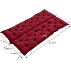 Hollywoodauflage 3 Sitzer 160x5x50 cm, in Burgund