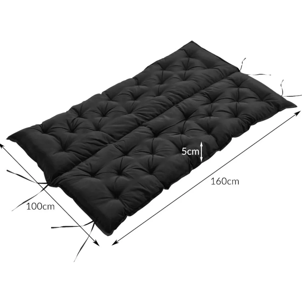Hollywoodauflage 3 Sitzer 160x5x50 cm, in Anthrazit