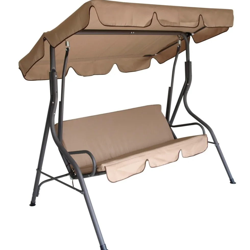 Hollywoodschaukel 3-Sitzer Florida 170 x 110 x 153 cm creme