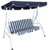 Hollywoodschaukel 3-Sitzer in Weiss und Blau