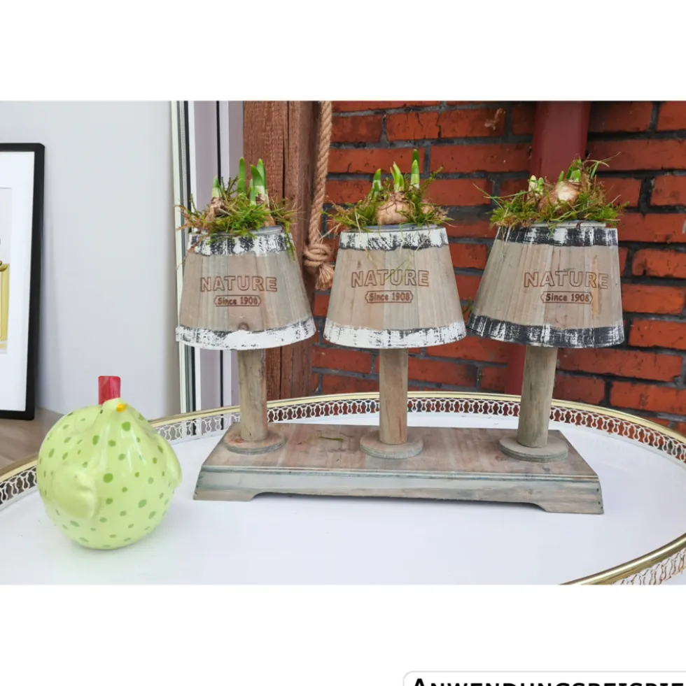 Holz Blumenkasten ''NATURE'' für 3 Pflanztöpfe