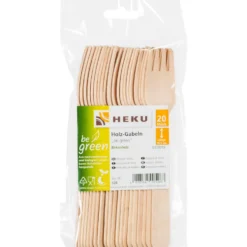 20 Holz-Gabeln aus Birkenholz be green
