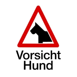 Hunde Warnschild 194 x 260 mm, selbstklebend