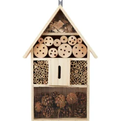 Insektenhotel 31 x 10 x 48 cm aus naturbelassenem Holz