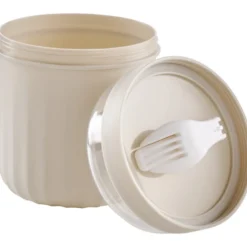 Joghurtbecher ca. 760 ml mit Gabel in Grau