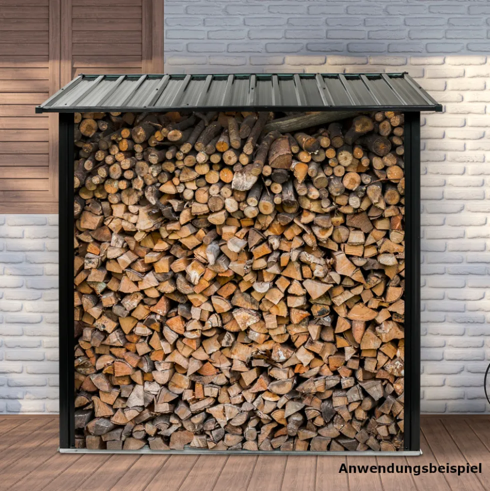Kaminholzregal 154x83x157 cm aus verzinktem Stahl