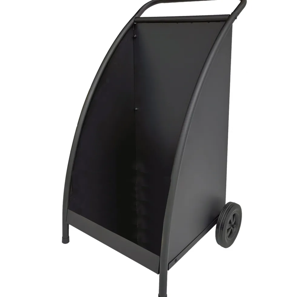 Kaminholzwagen aus Metall mit 2 Rädern schwarz
