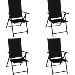 Klappsessel 4er-Set aus Stahl, anthrazit