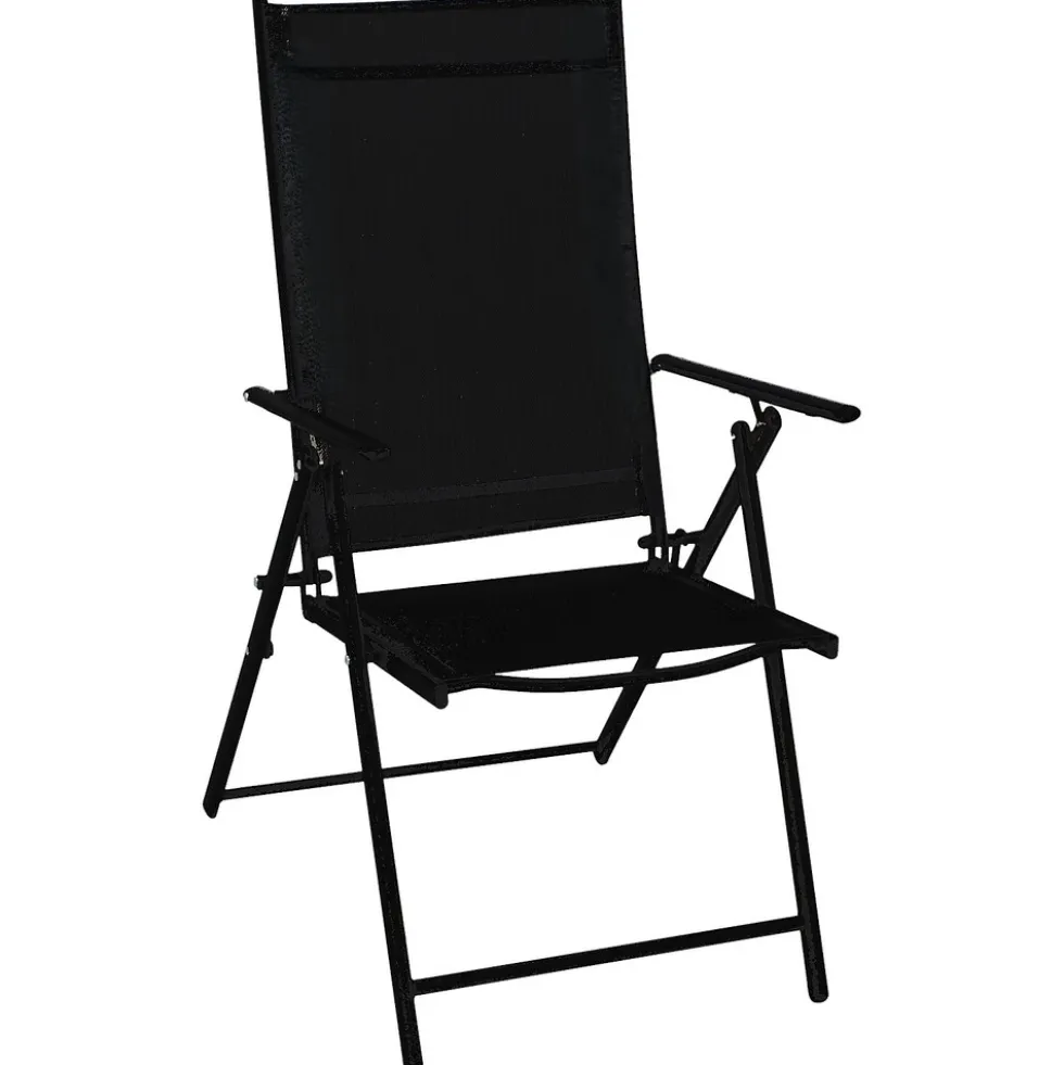 Klappsessel 4er-Set aus Stahl, anthrazit
