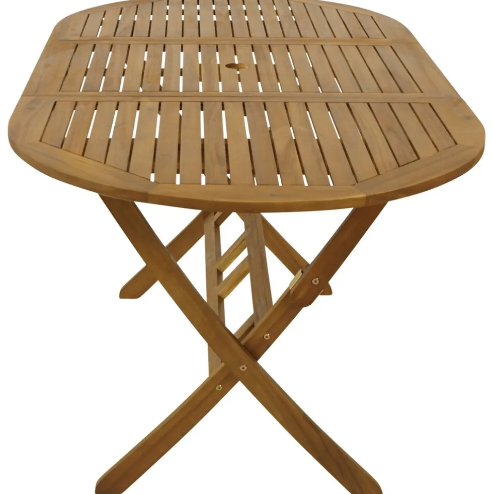 Klapptisch Benita oval, 160 x 85 x 74 cm, Akazie geölt