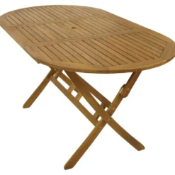 Klapptisch Benita oval, 160  x 85 x 74 cm, Akazie geölt