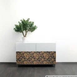 Klebefolie 200x45cm Ornament Gold Ranke Dekofolie Selbstklebefolie Möbelfolie