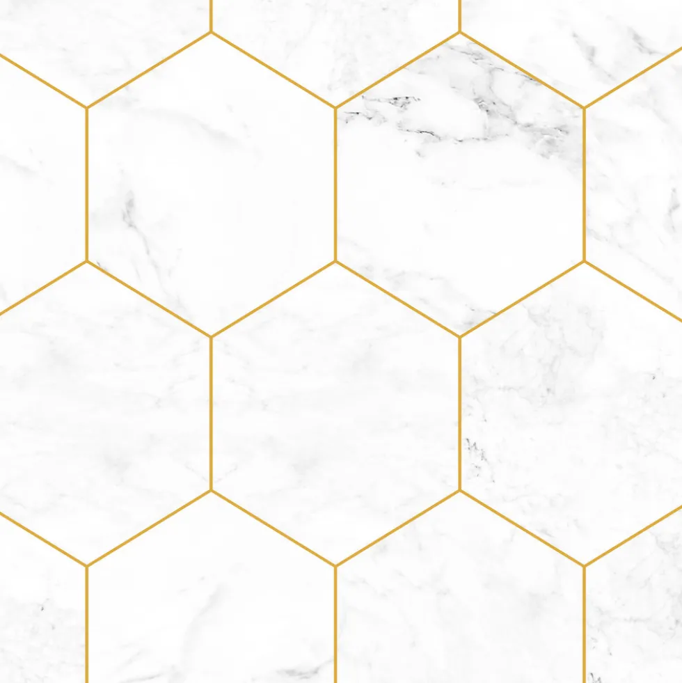 Klebefolie 200 x 45 cm selbstklebend mit Marmor-Hexagonmotiv