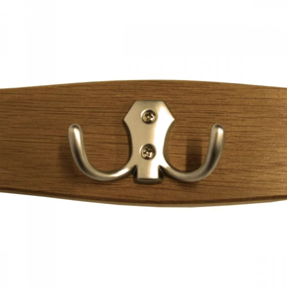 Kleiderhaken Eiche mit goldenen Haken B-Ware