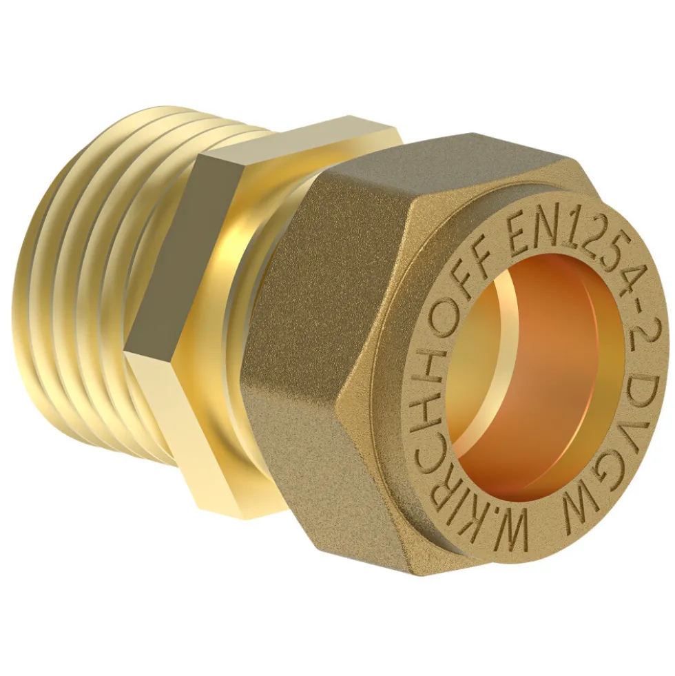Klemmfitting 15mm 1/2"AG Übergangsstück Messing Verbindungsstück