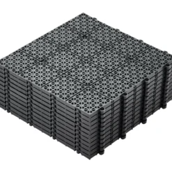 Klick-Bodenfliesen-Set 11 Stück 30 x 30 x 1 cm Kunststoff