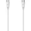Koax-Anschlusskabel Stecker-Kupplung 90db 5m, weiß
