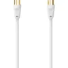 Koax-Antennenkabel 100 dB Stecker vergoldet 3 m, weiß