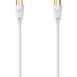 Koax-Antennenkabel 100 dB Stecker vergoldet 3 m, weiß