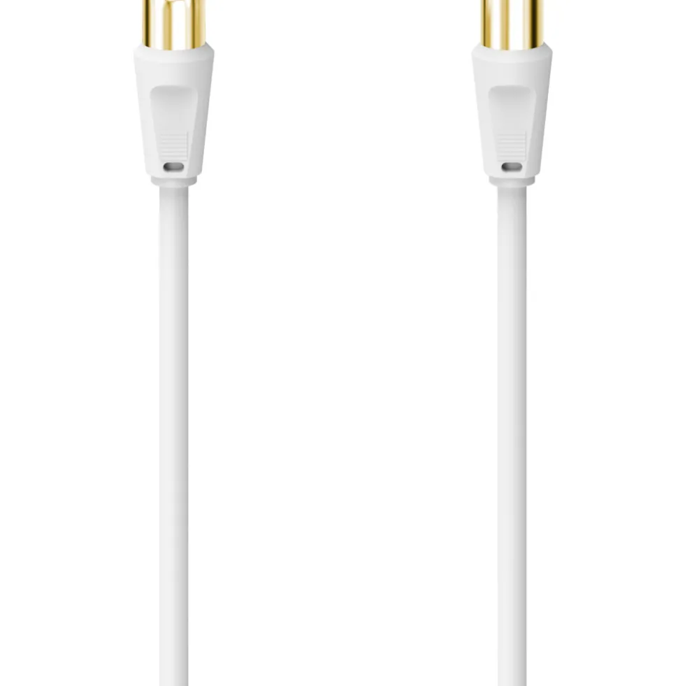 Koax-Antennenkabel 100 dB Stecker vergoldet 3 m, weiß