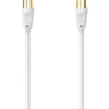Koax-Antennenkabel 100 dB Stecker vergoldet 5 m, weiß