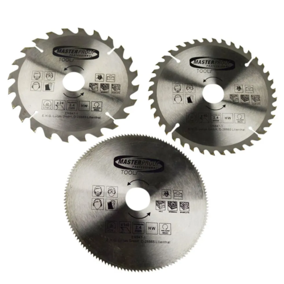 Kreissägeblatt-Set Ø 185 mm 3-teilig