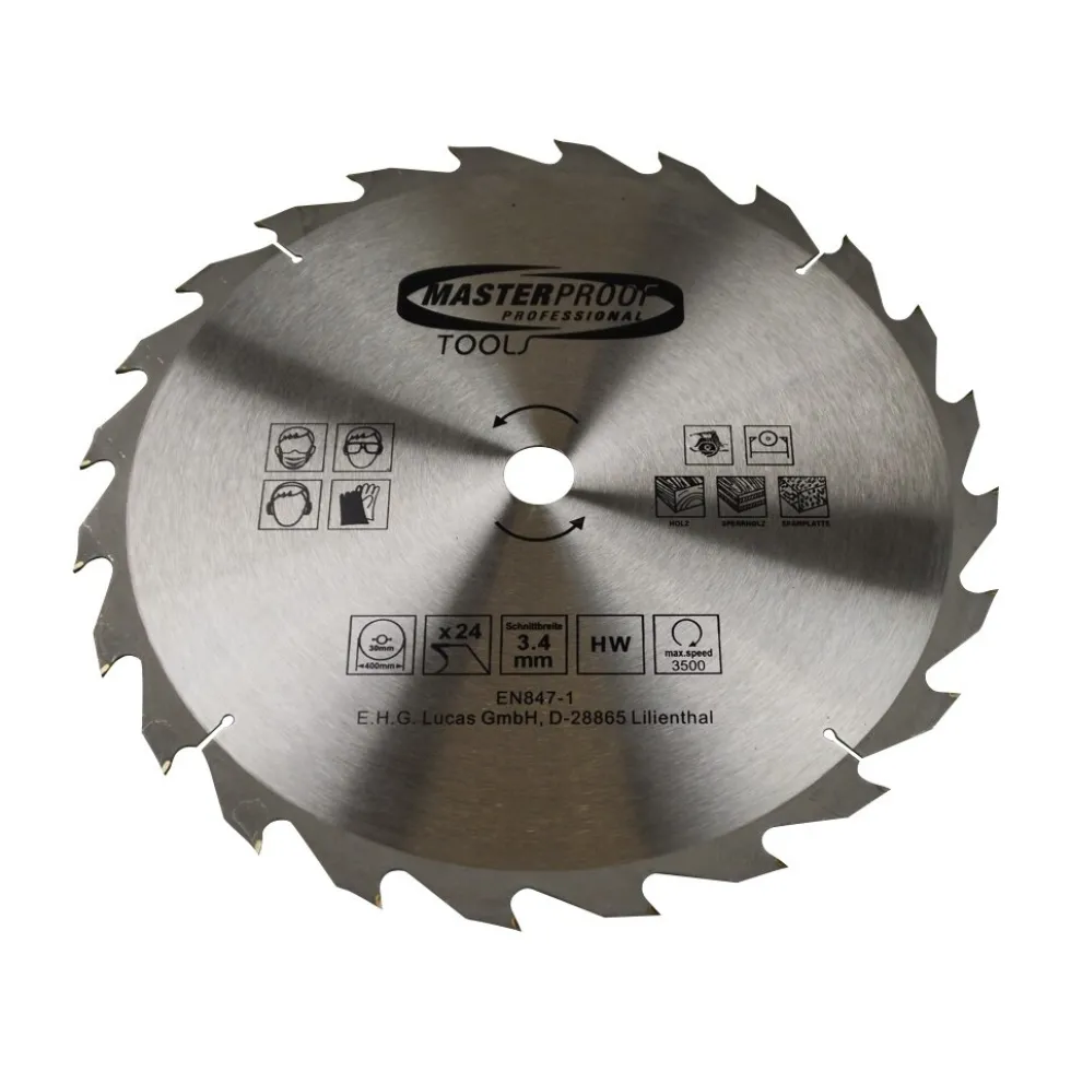Kreissägeblatt 400x2,2mm 24Zähne Holz Spanplatte Sperrholz Hand Tisch Kreissäge