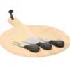 Käsebrett-Set 4-teilig aus Bambusholz mit Käsebesteck