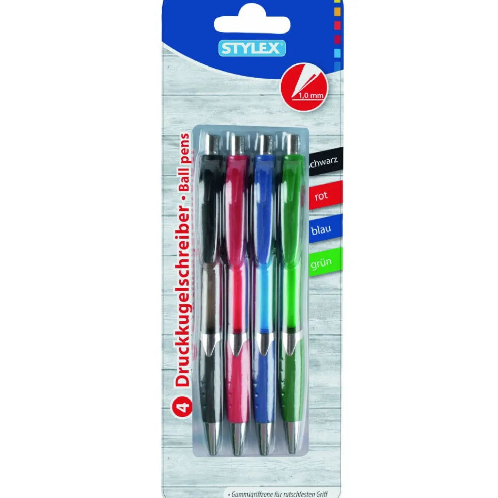 Kugelschreiber 4 Stück, farbige Minen