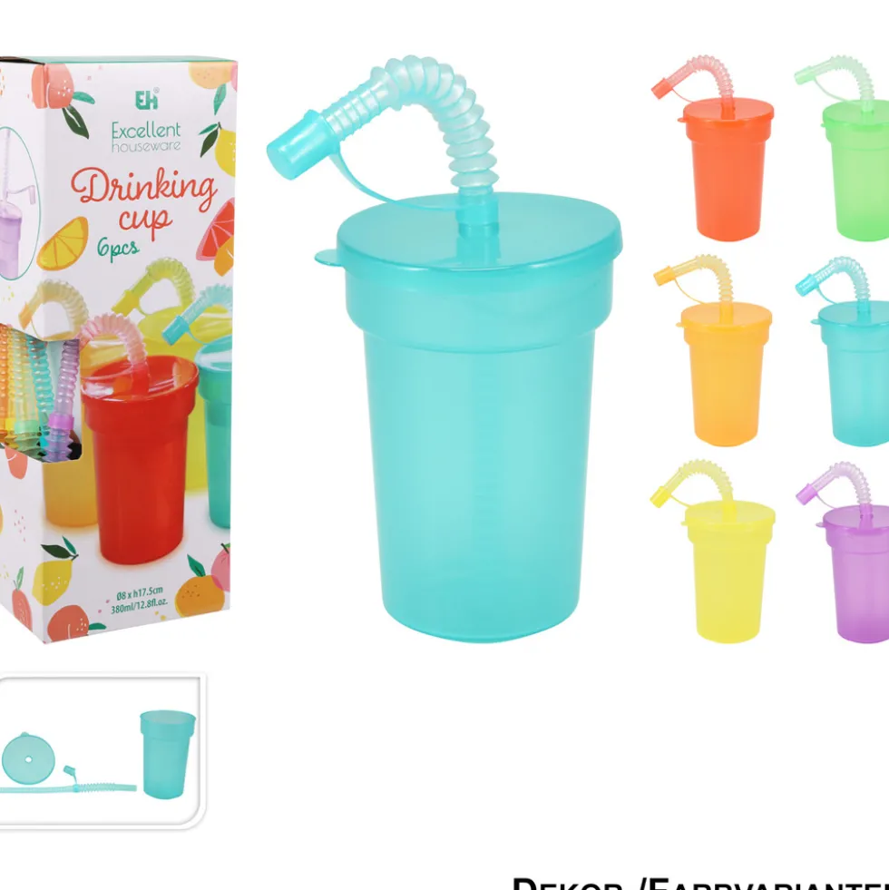 Kunststoffbecher 6er Set bunt