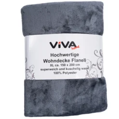 Kuscheldecke Flanell 150 x 200 cm aus Polyester in Anthrazit